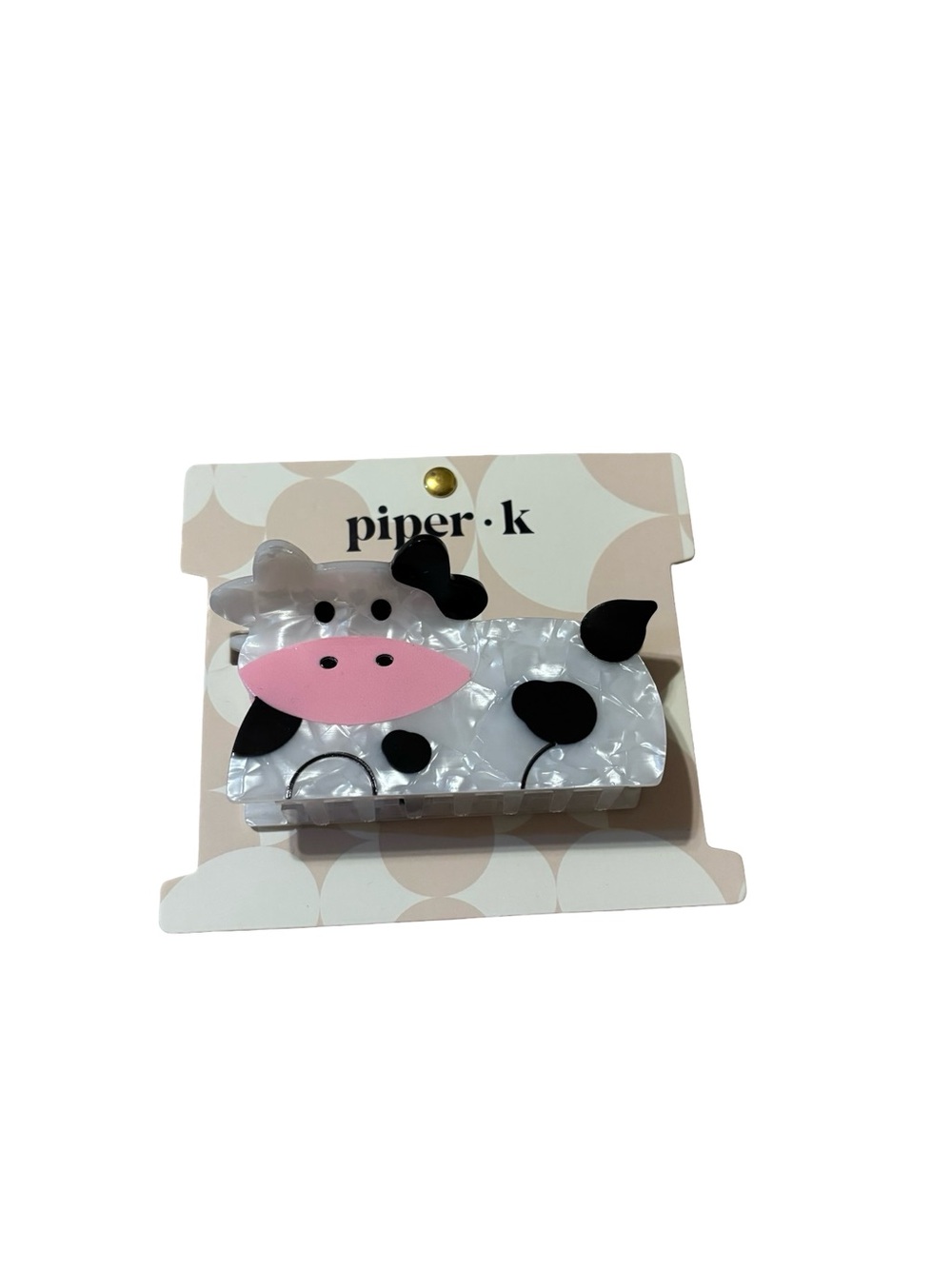 Piper K Cow Hair Clip- cow with bow Claw clip 🎀🎀
